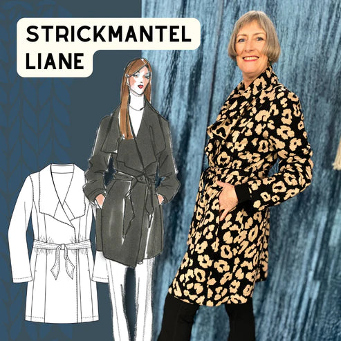 Papierschnittmuster Strickmantel Liane