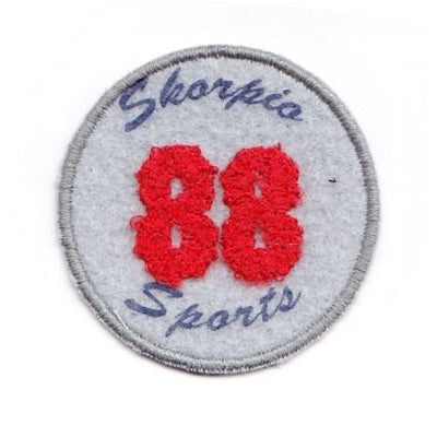 Applikation rund "88" grau zum Aufnähen