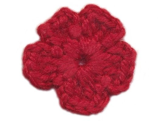 Häkelblume aus Wolle Ø 30mm z. Aufnähen