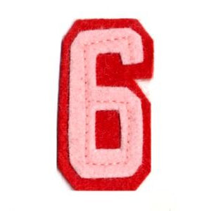 Applikation "6" oder "9" rot zum Aufbügeln