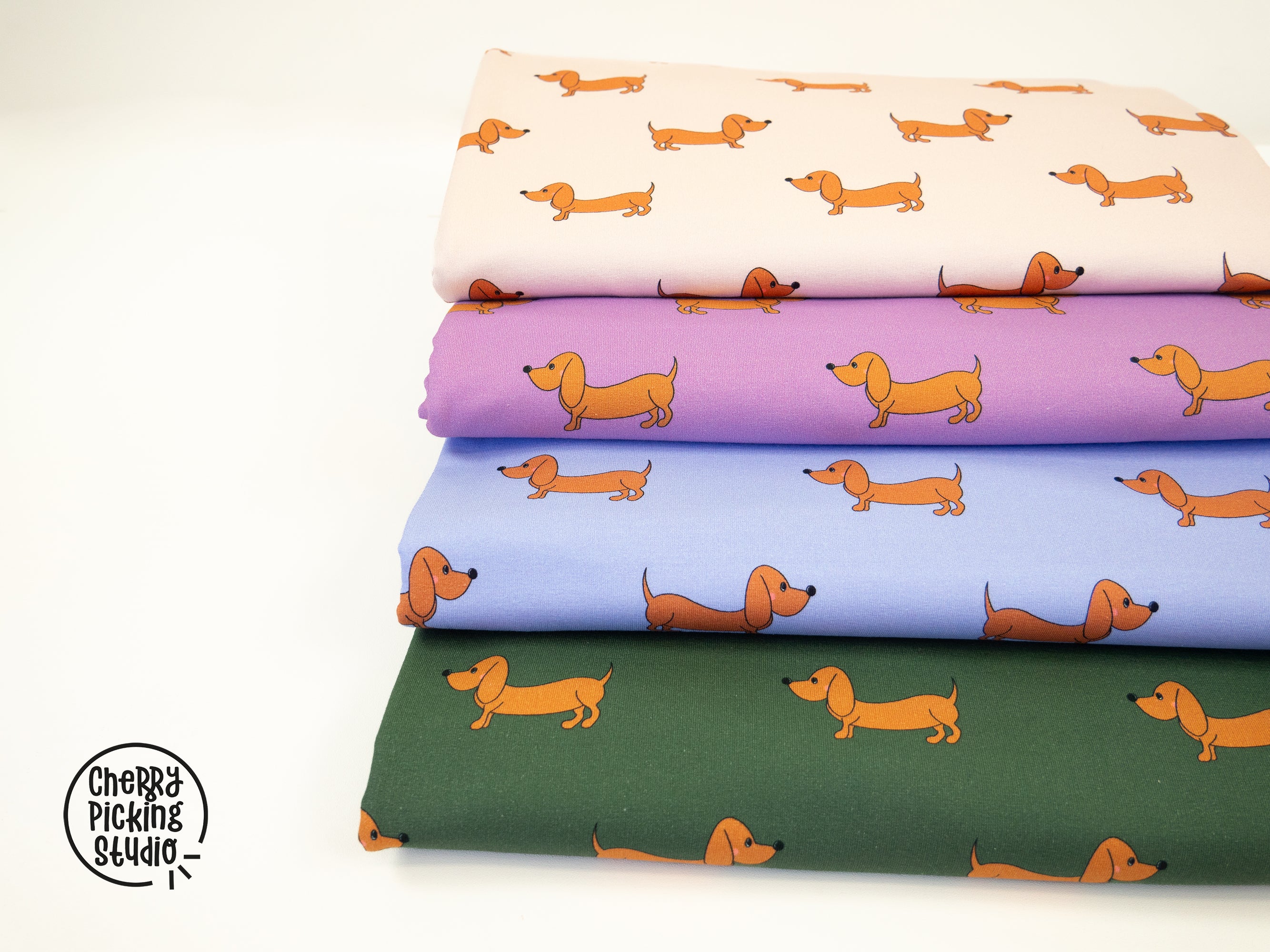 French Terry Swafing Terry der Dackel by Cherry Picking - Dackel - naturbeige