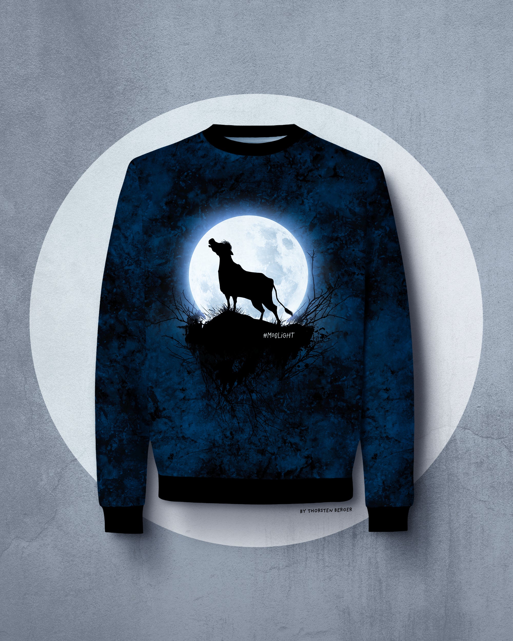 French Terry Swafing Kombistoff - Cheeky Animals 2.0 by Thorsten Berger - MooLight - nachtblau