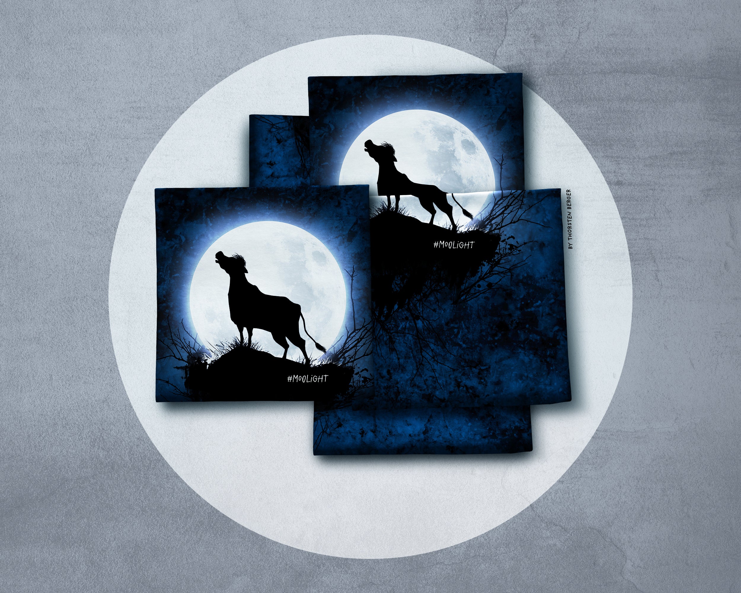 French Terry Swafing PANEL Cheeky Animals 2.0 by Thorsten Berger - MooLight - nachtblau