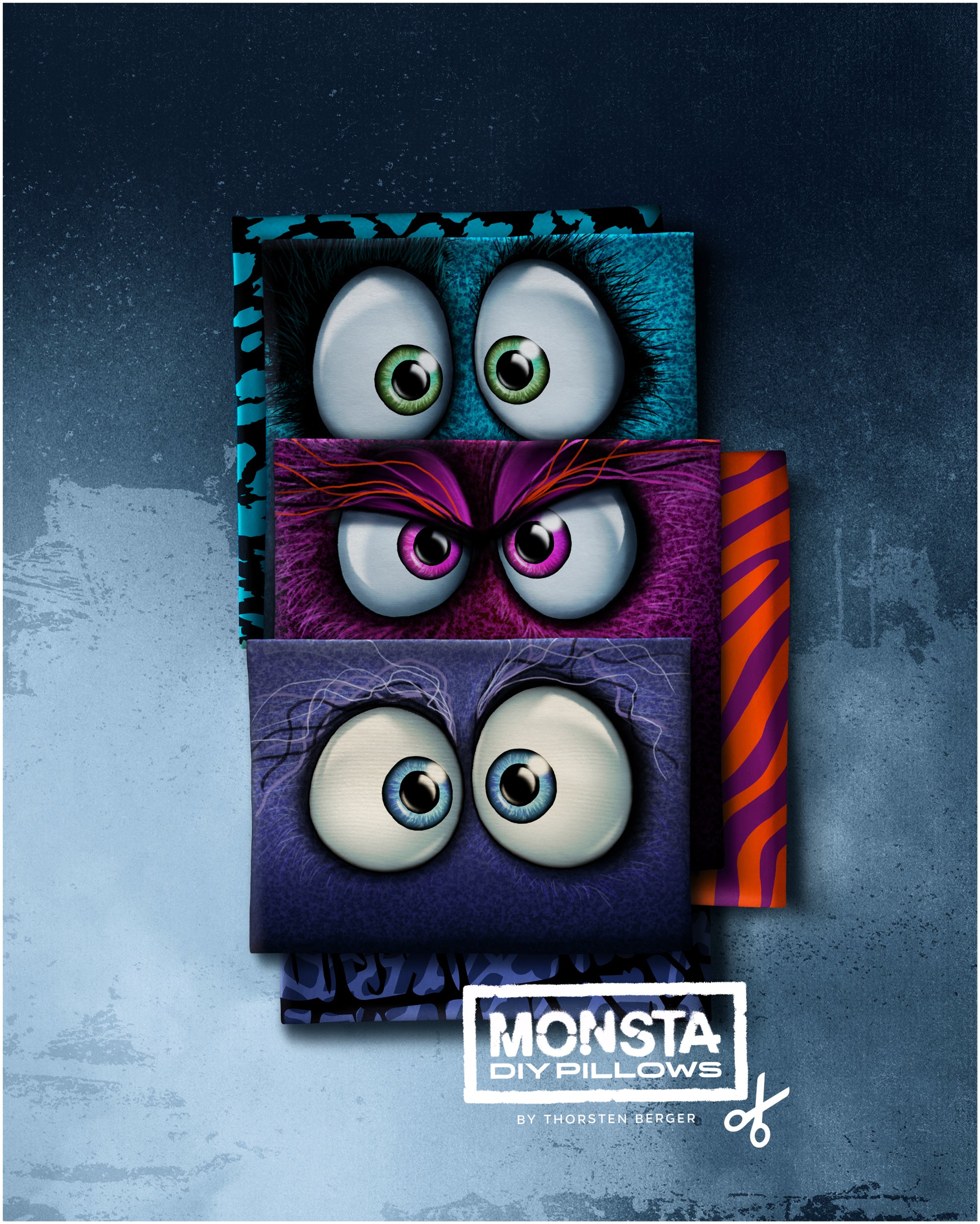 Samt Swafing Kissen PANEL ca. 120 cm x 140 cm MONSTA BAGS by Thorsten Berger - Beere