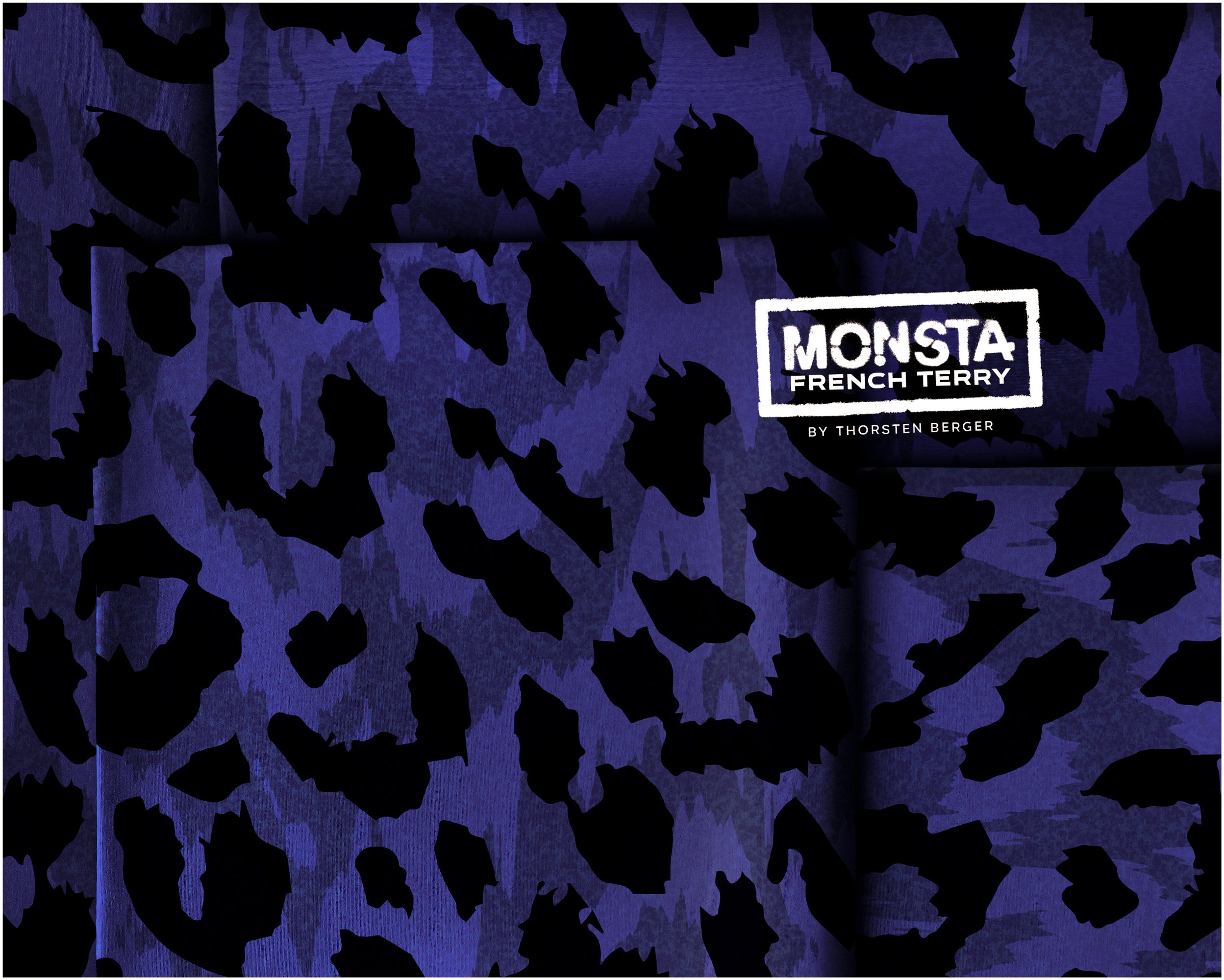 French Terry Swafing PANEL ca. 85 cm x 150 cm MONSTA by Thorsten Berger - Leo - Lila