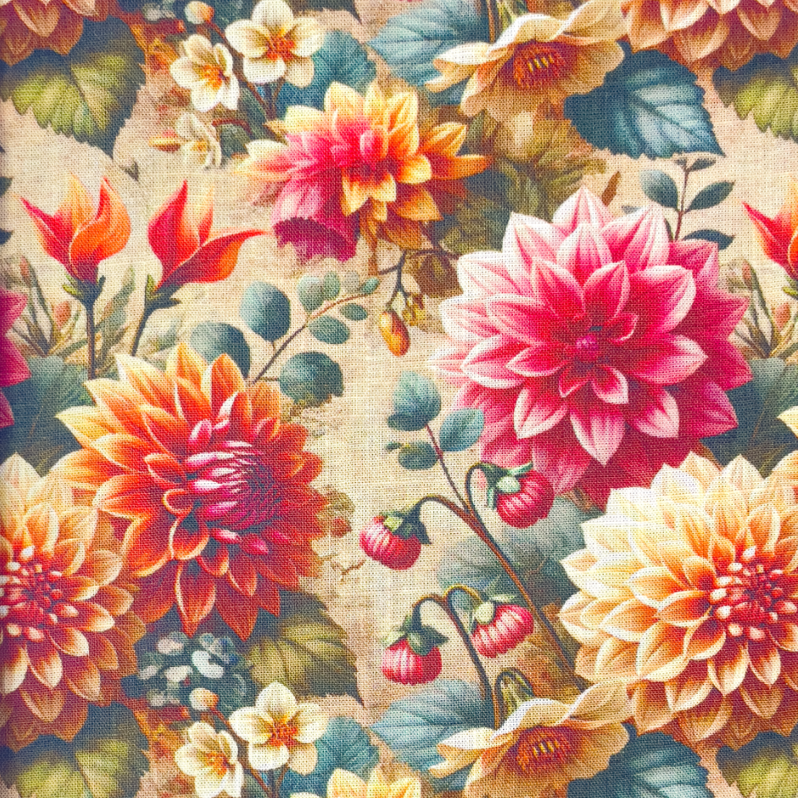 Webware Viskose-Leinen Stoff - Rosalie Blumenmuster