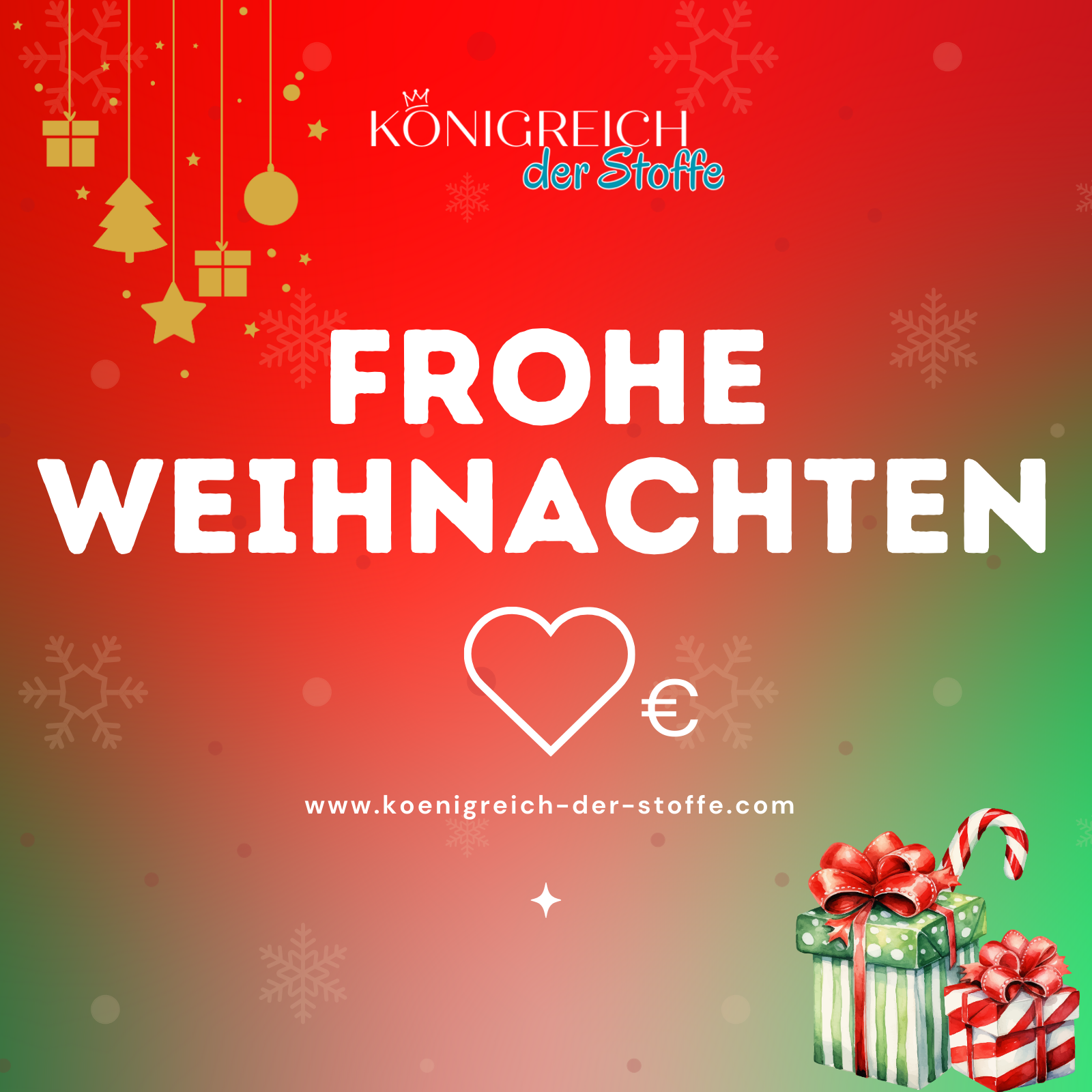 🎄 Weihnachten Gutschein - Königreich der Stoffe