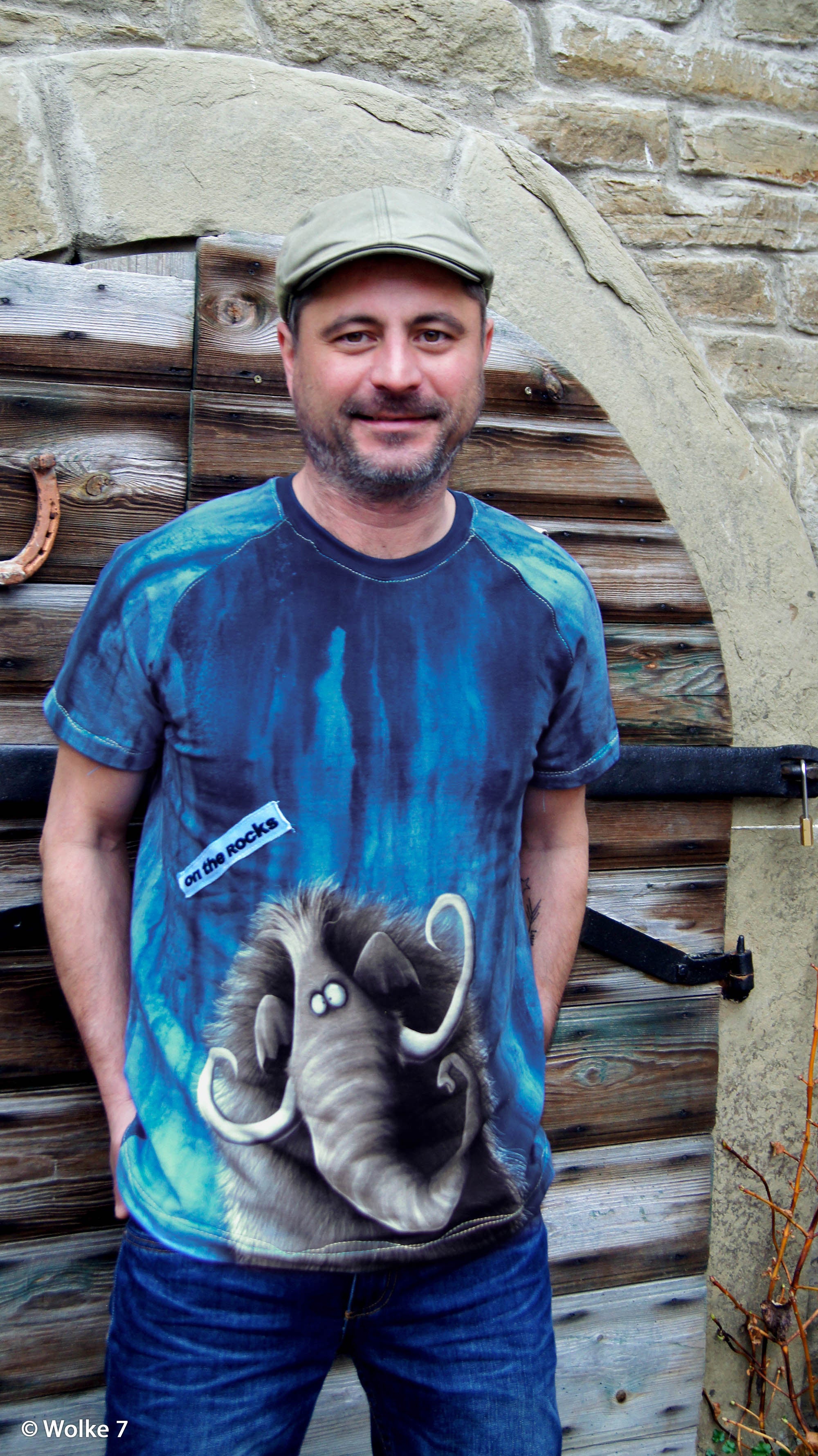 Sweat Swafing Kombistoff - On The Rocks by Thorsten Berger - Wasserfarben - jeansblau