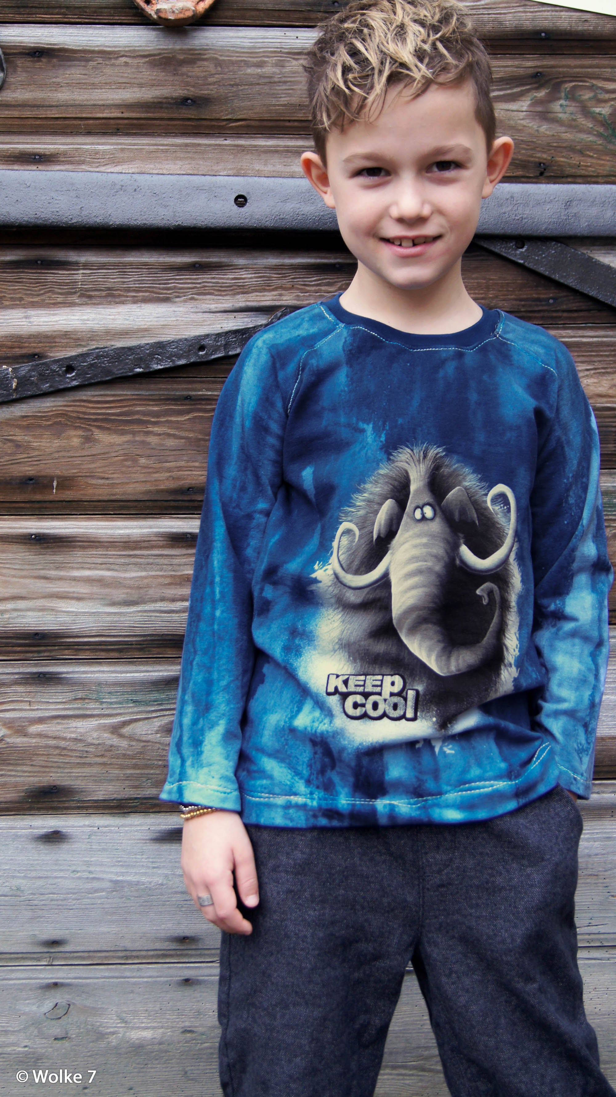 Sweat Swafing Kombistoff - On The Rocks by Thorsten Berger - Wasserfarben - jeansblau