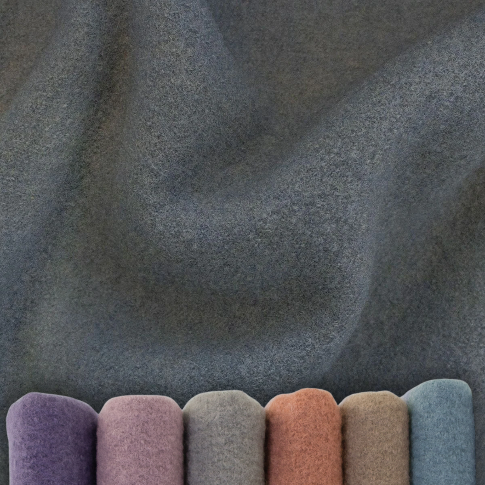 Wollwalk Stoff Naomi gekochte Wolle - uni