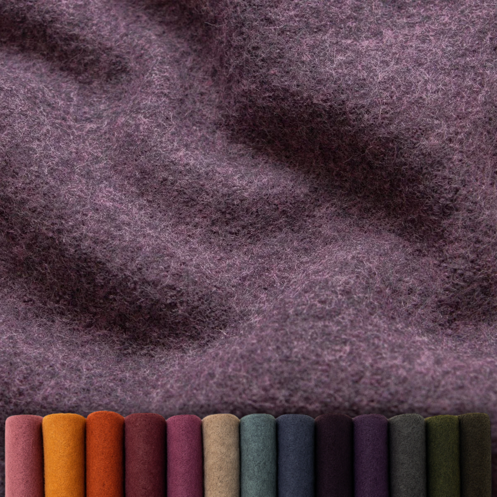 Wollwalk Stoff Naomi gekochte Wolle - meliert