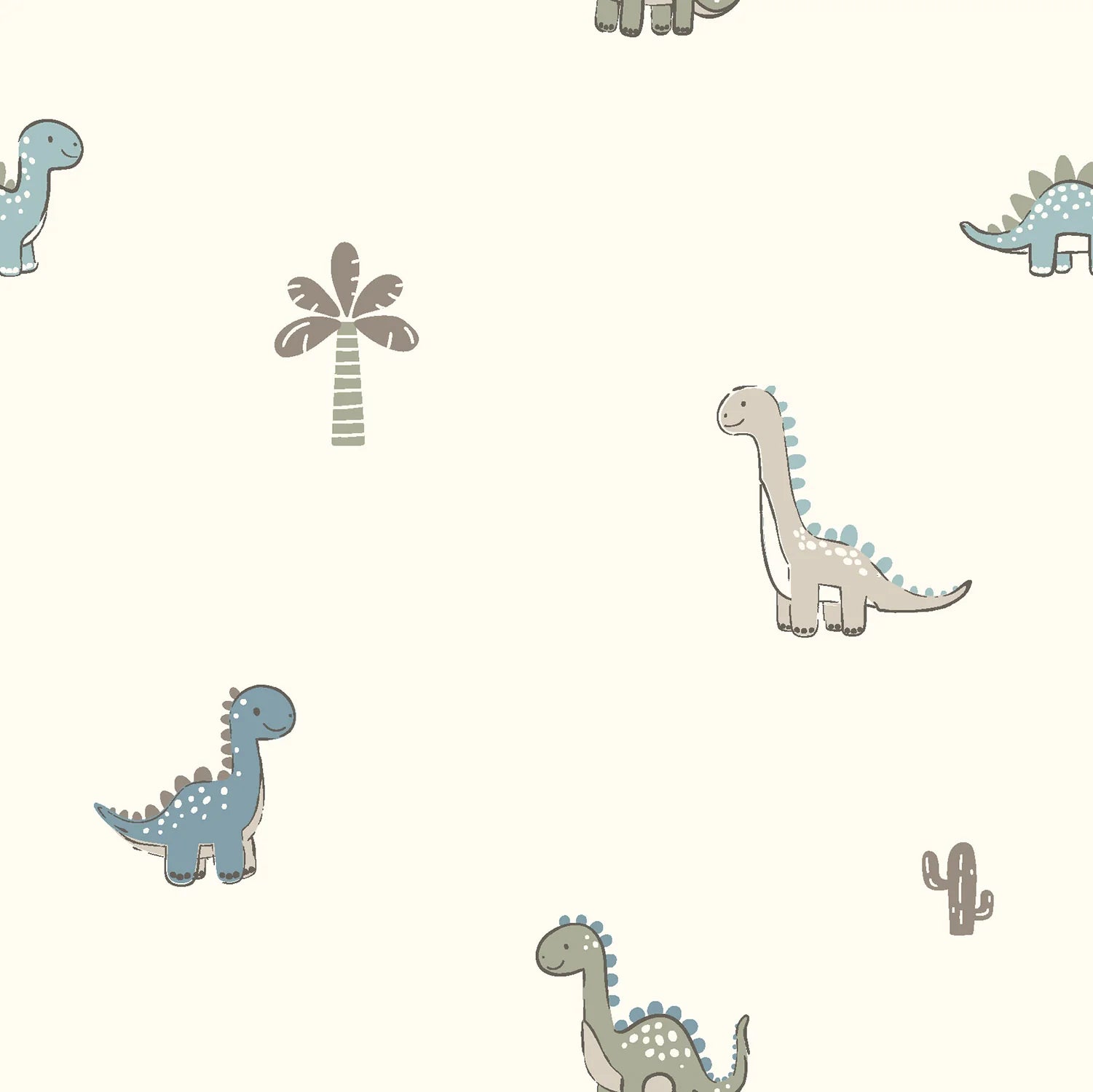 🦕Baumwolle Jersey Stoff Digitaldruck - Dinosaurier - Wollweiß