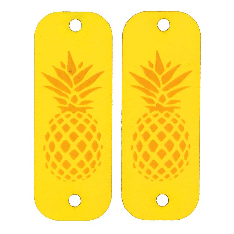 2 Applikationen / Label aus ökologischem Kunstleder - Ananas
