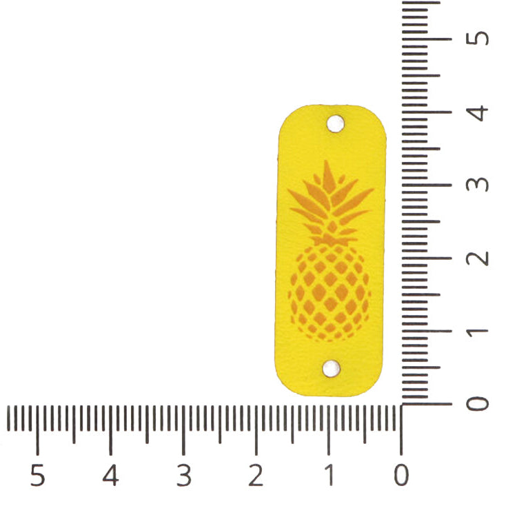 2 Applikationen / Label aus ökologischem Kunstleder - Ananas