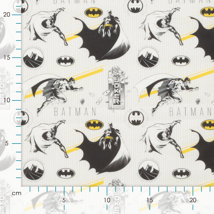 Webware Baumwolle Popeline Digitaldruck Batman - Batman und Joker - weiß