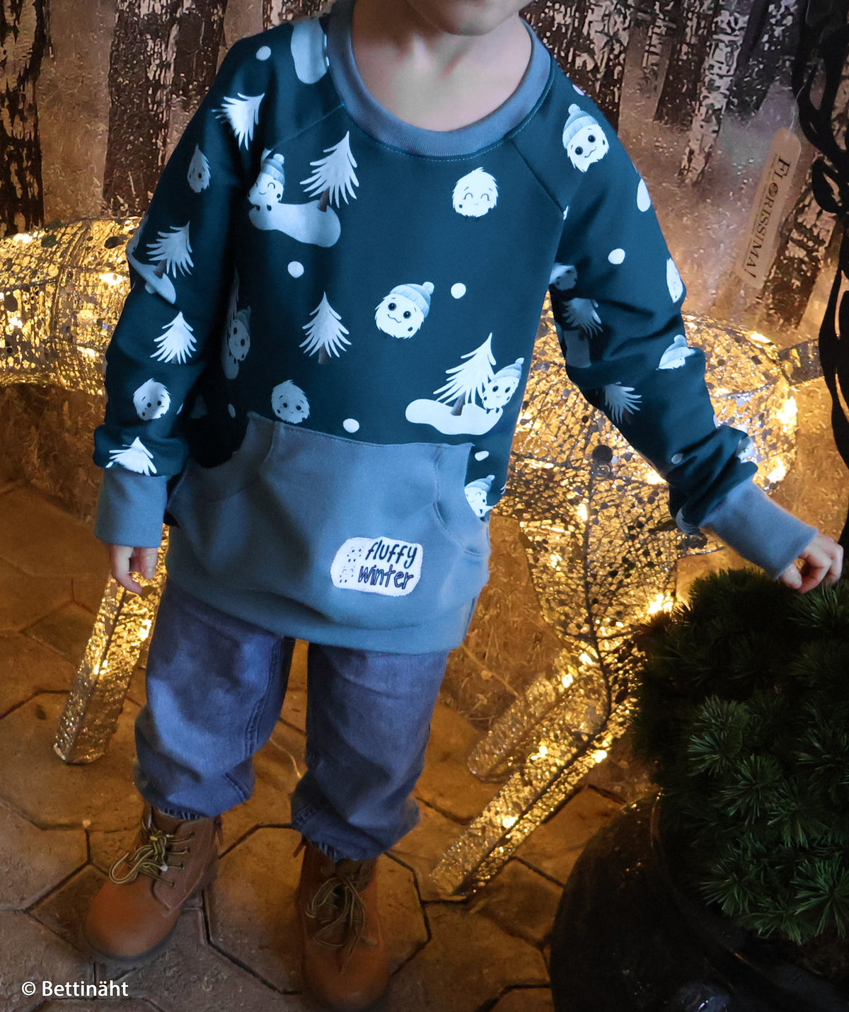 French Terry Swafing - Fluffy by Mrs Mint - Kombistoff mit Streifenmuster - jeansblau