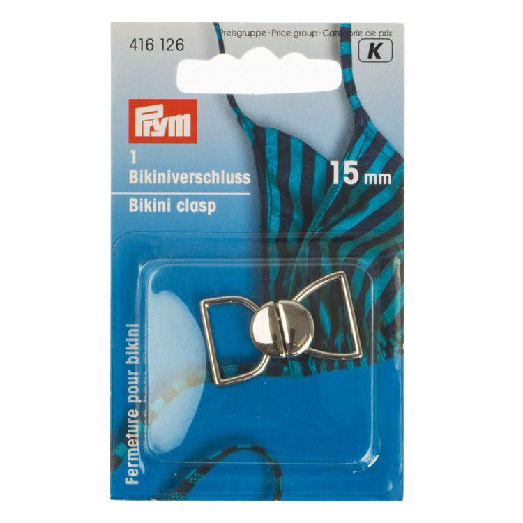 Prym 1 Bikiniverschluss 15mm - silber