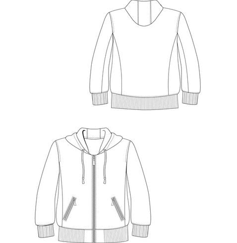 Papierschnittmuster Premium Kapuzenjacke Birk