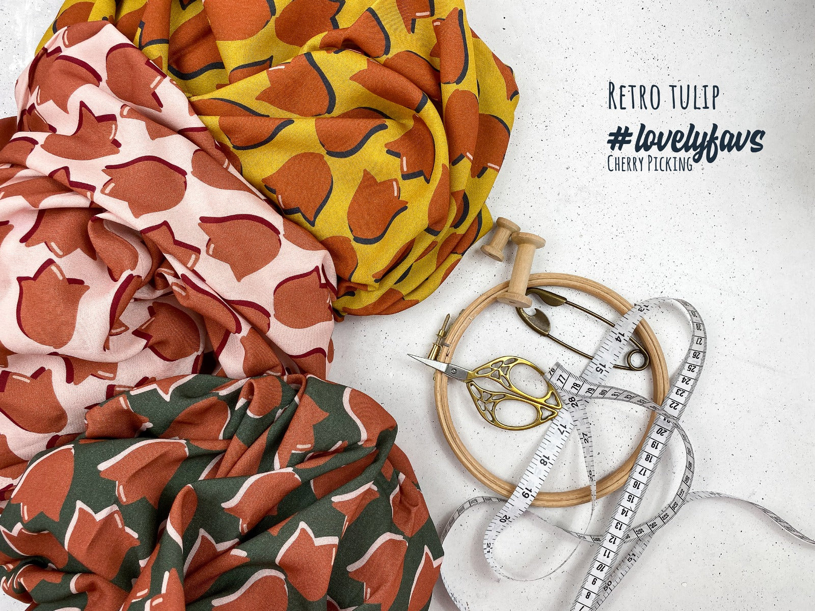 Webware Viskose Swafing #lovelyfavs Glowing Retro Tulip by Cherry Picking - 3D Tulpen