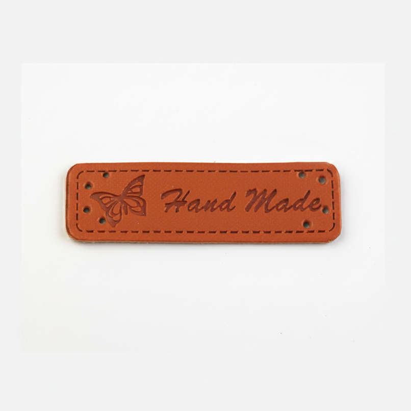Close up etiqueta Hand Made