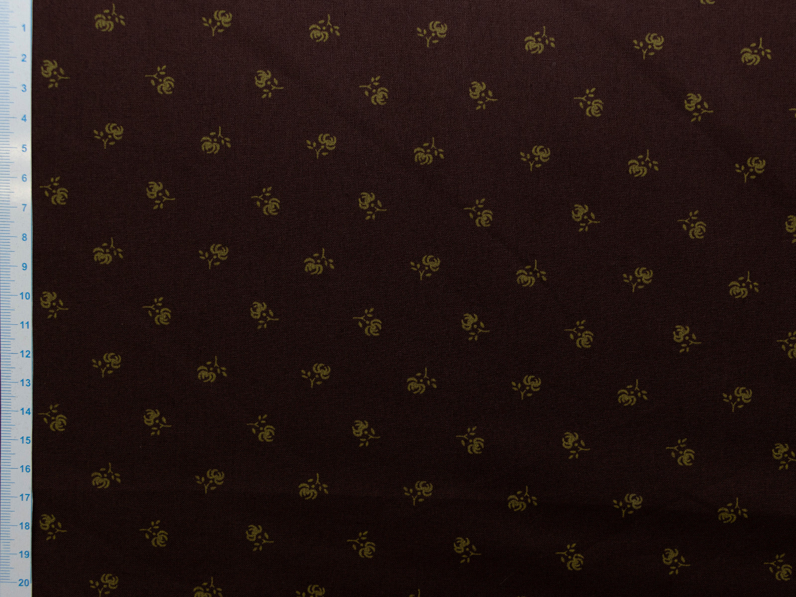 Webware Baumwolle Renforcé mercerisiert für Trachten - kleine Röschen - dunkelbraun