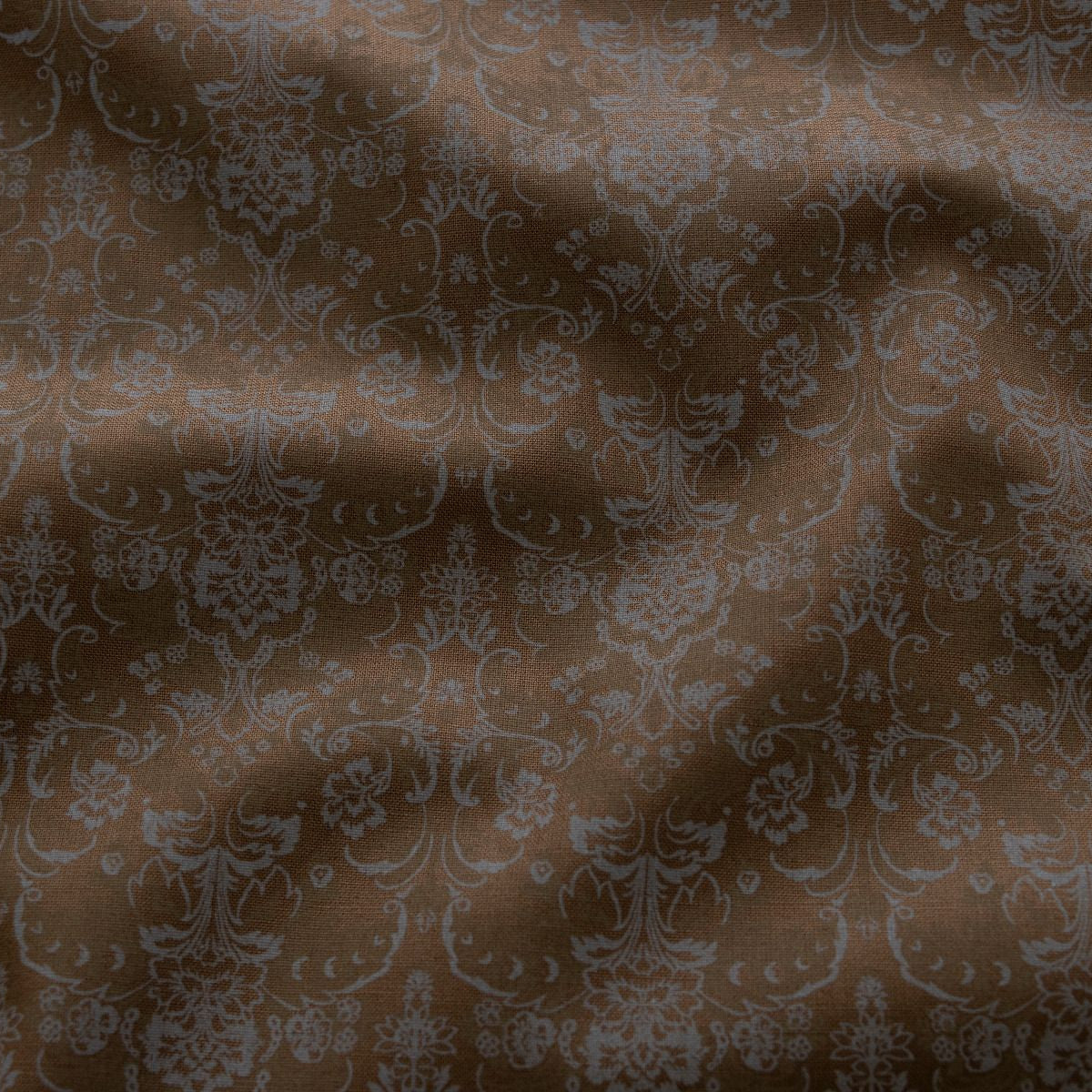 Webware Baumwolle Renforcé mercerisiert für Trachten - verspieltes Blumenmuster - braun