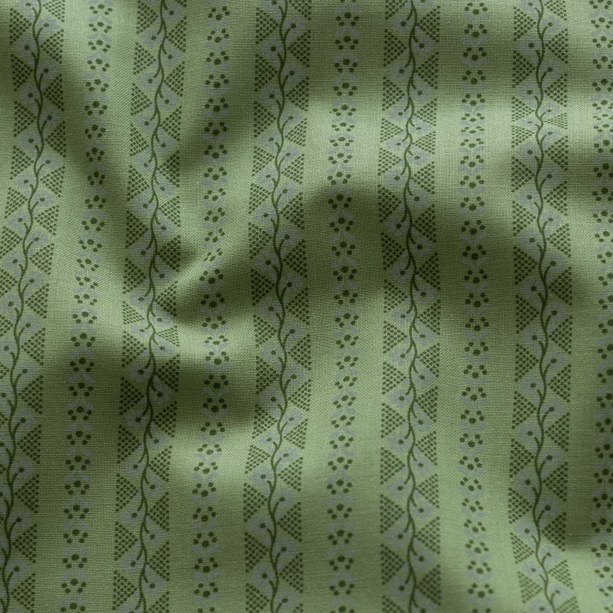 Webware Baumwolle Renforcé mercerisiert für Trachten - florale Streifen