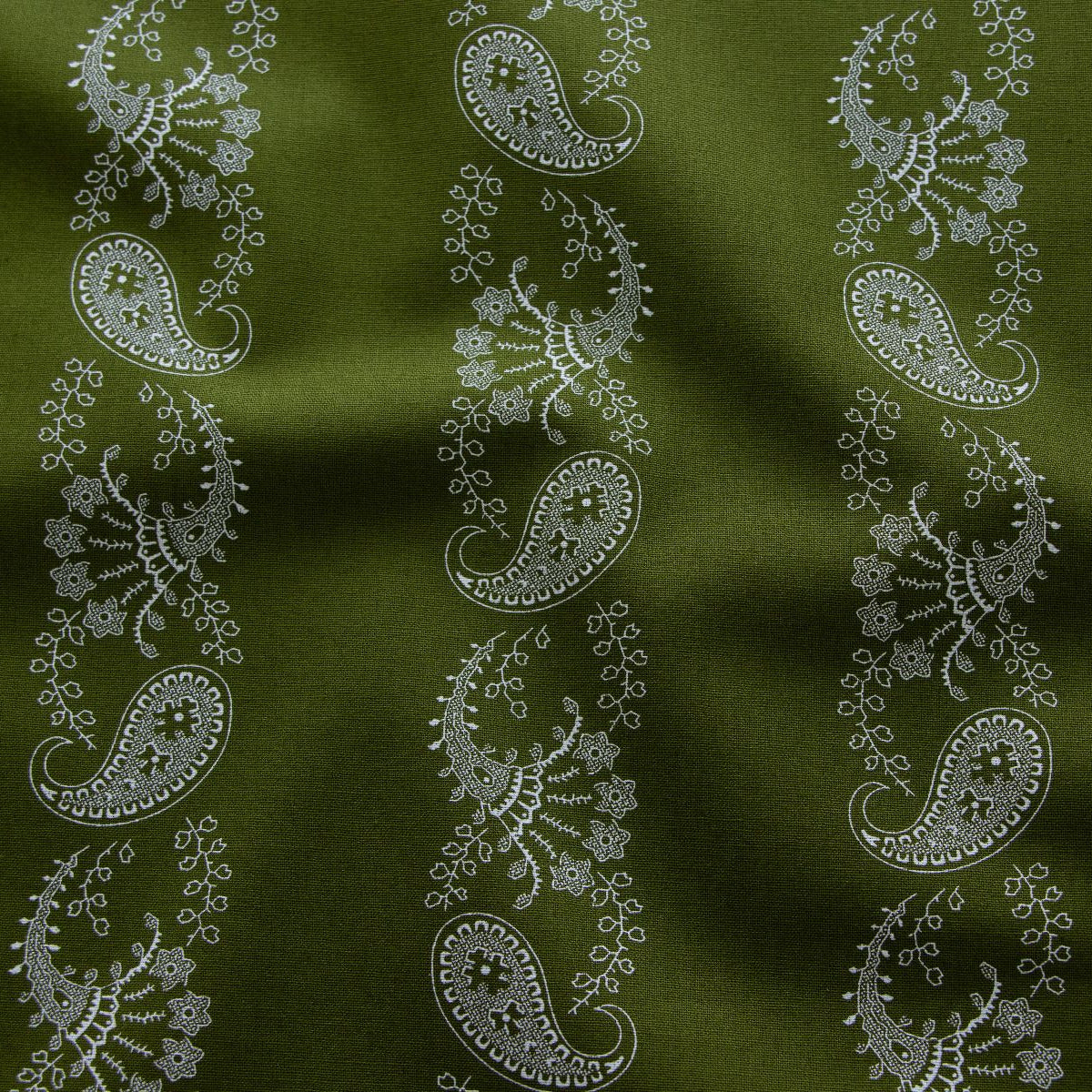 Webware Baumwolle Renforcé mercerisiert für Trachten - Streifenornamente - dunkles grasgrün