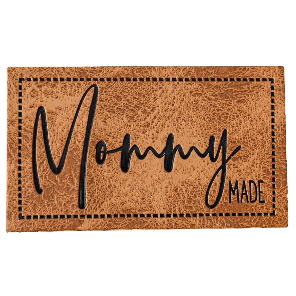 Jessy Sewing Kunstleder-Label mit aufgedruckter Nähnaht - "Mommy Made" - braun