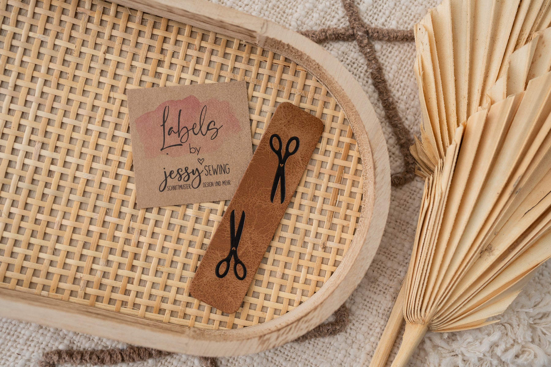 Jessy Sewing Kunstleder-Knick-Label - "Schere" - braun