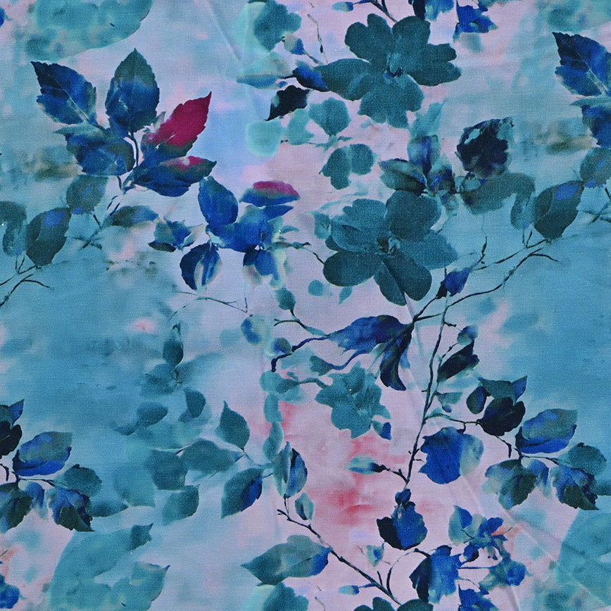 Bambus Jersey Stoff Digitaldruck - Blätter