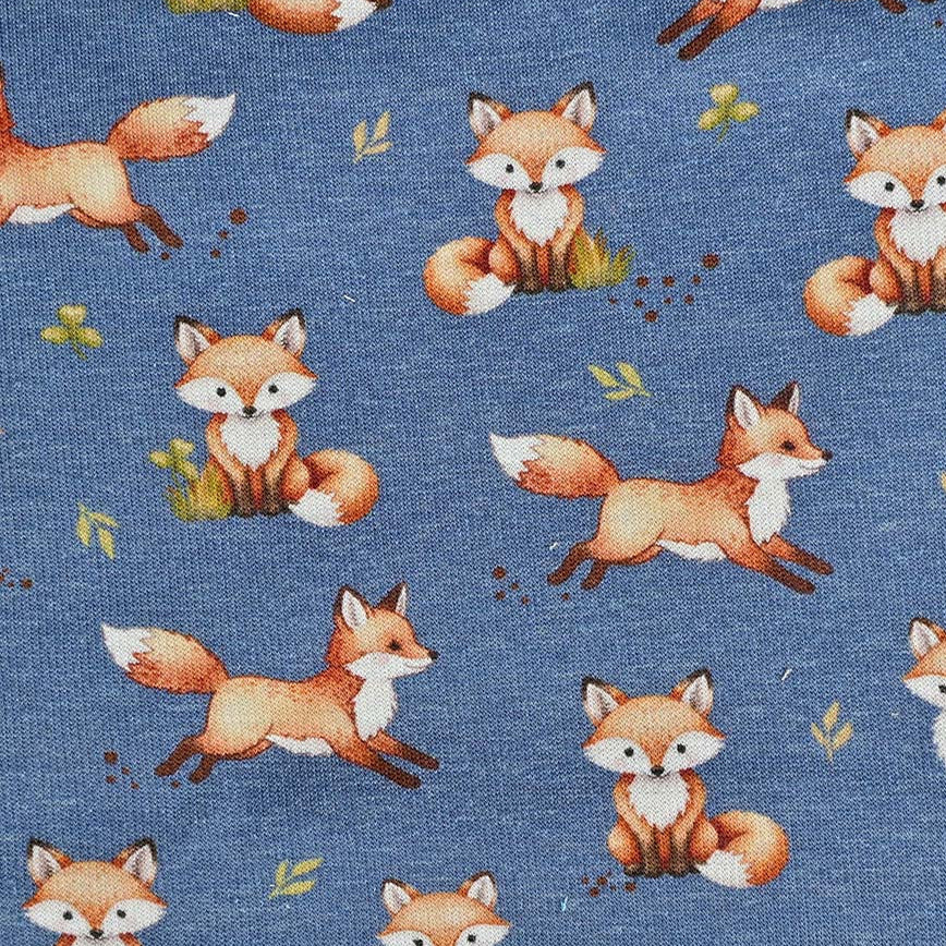 Alpenfleece Füchse - Jeansblau