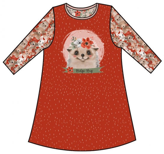 French Terry Digitaldruck Stenzo - süße Waldtiere - rot