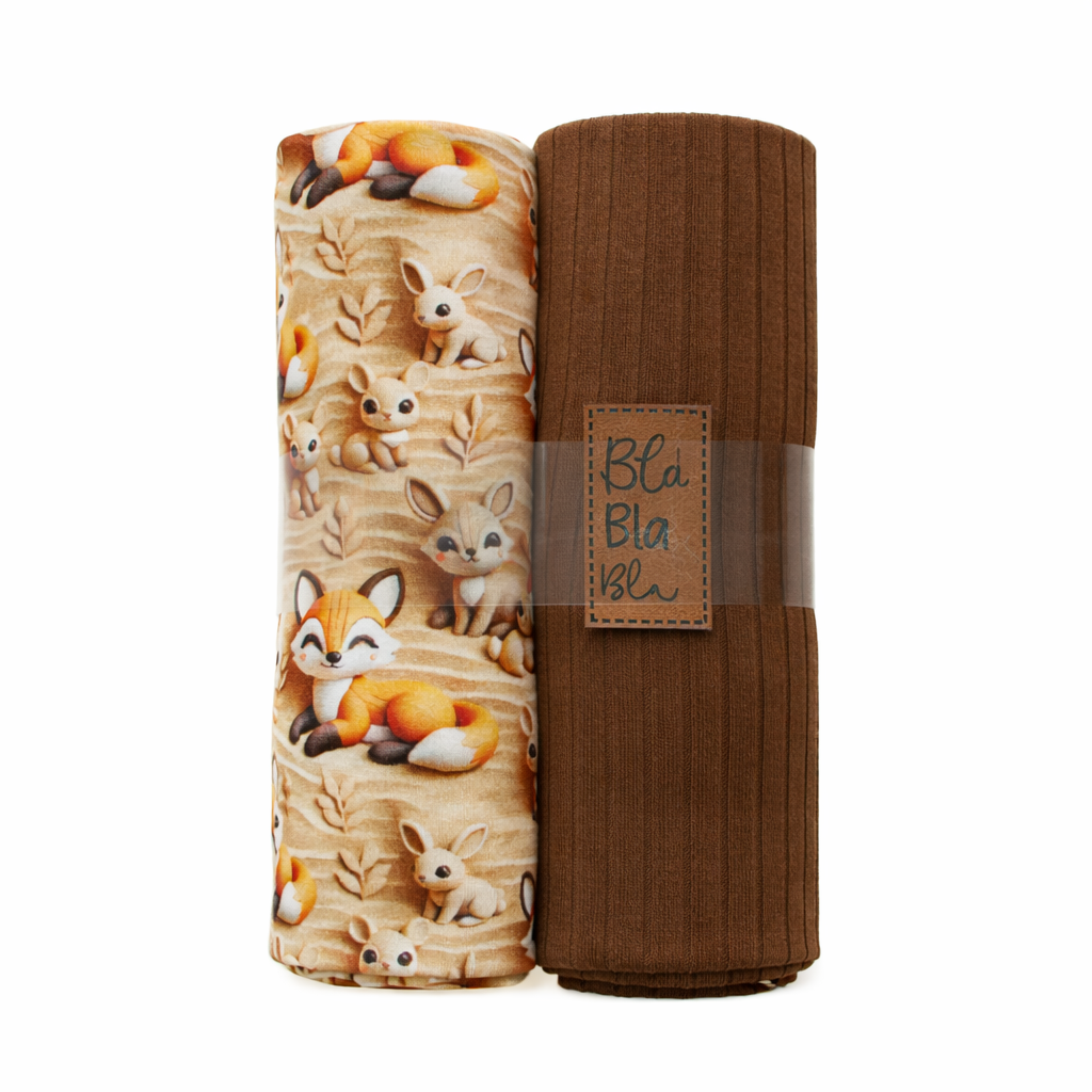 Jersey Stoffpaket + Label- süße Waldtiere