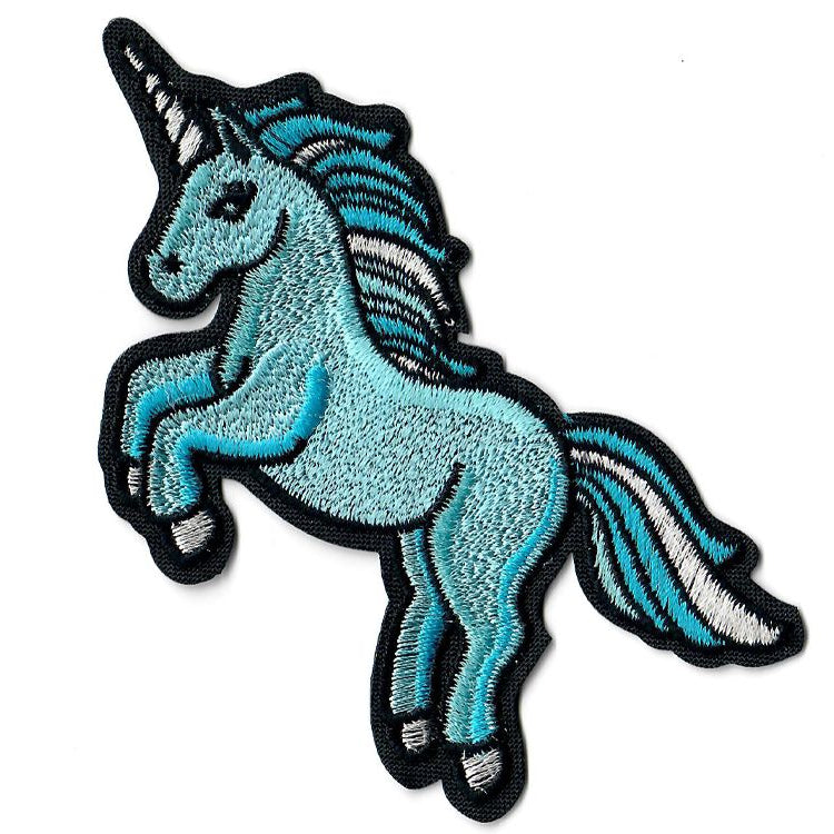 Applikation zum AufbĂŒgeln ca. 8,5 cm x 12 cm - Einhorn - blau