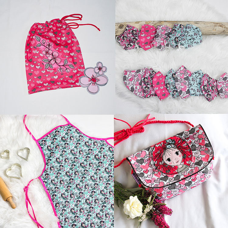 Webware Baumwolle Swafing Valerie Papillon by Steinbeck - Vogelkäfige auf Punkte - rosa