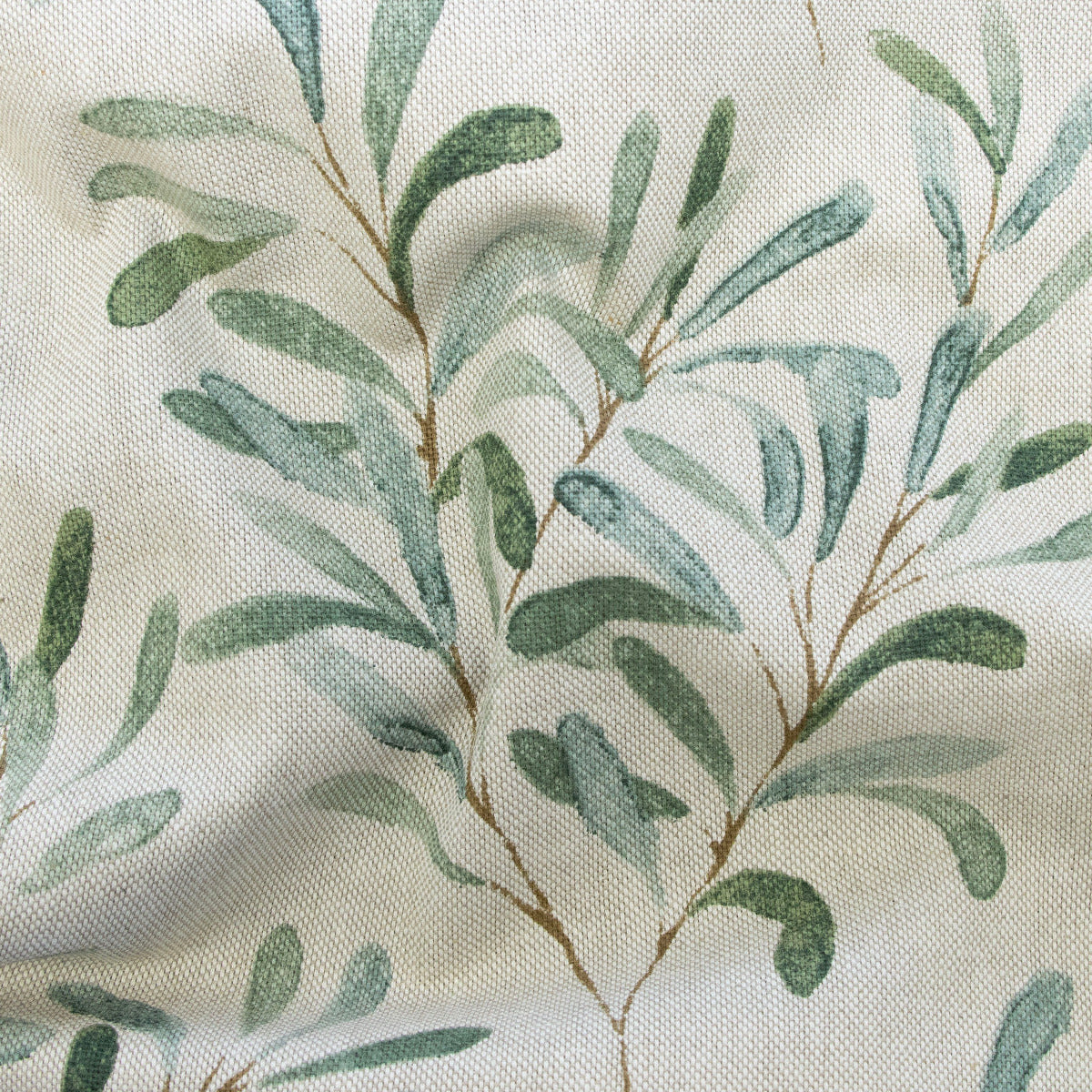 Dekostoff Half-Panama Leinenoptik - Mistelzweige - Ecru