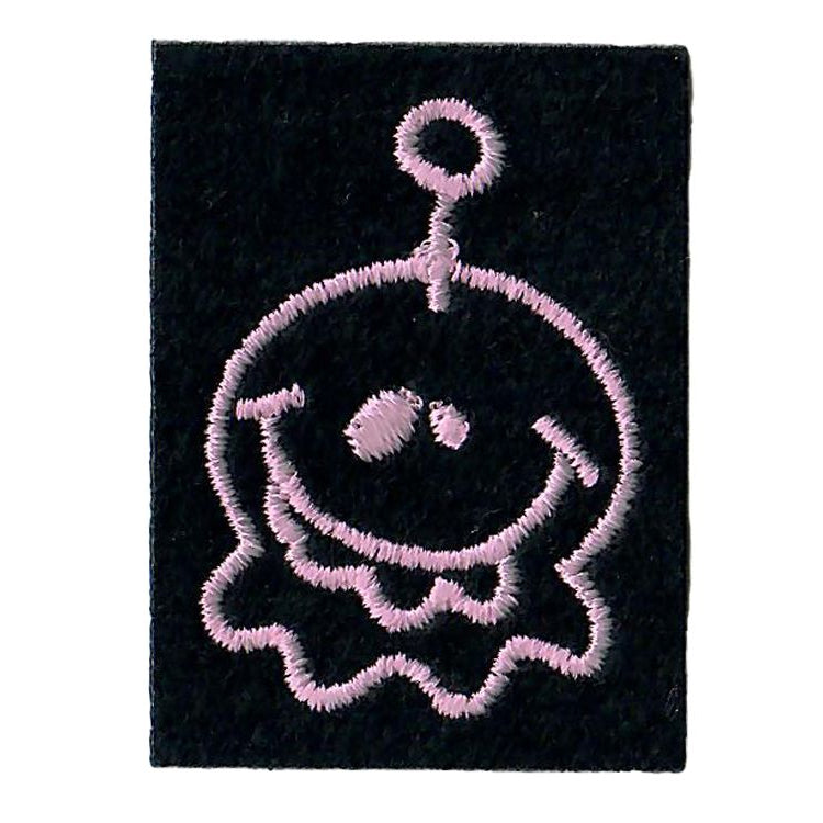 Applikation zum Aufbügeln ca. 3,3 cm x 4,5 cm - Gespenst - schwarz / pink