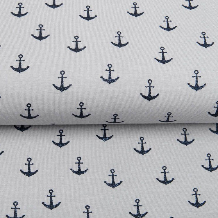 Jersey mit Glitzer by Poppy - Anker - grau