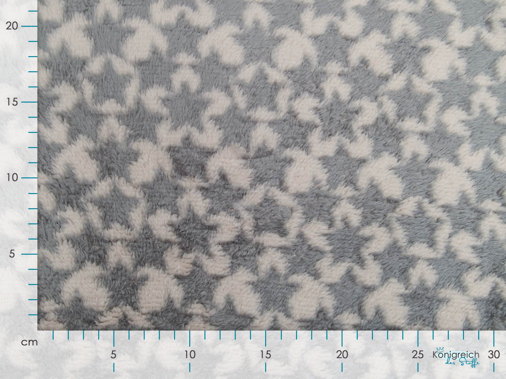 Zottel-Wellnessfleece Soft Star - Sterne - grau