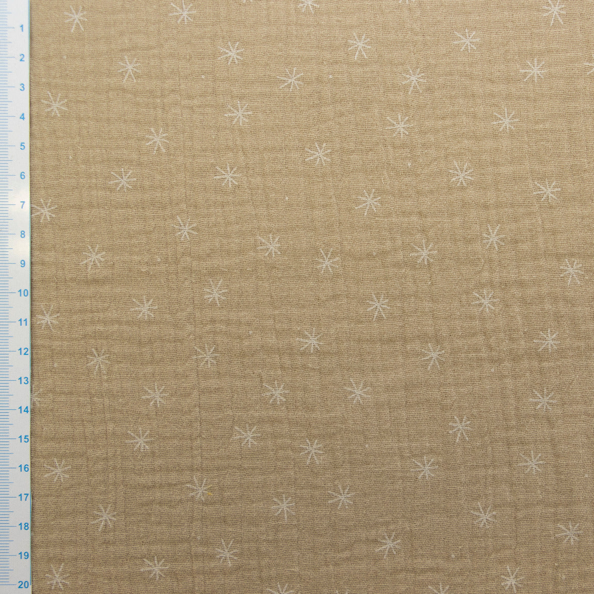 Musselin Baumwolle Double Gauze Doodle Star 125 gr/qm - Sterne - beige