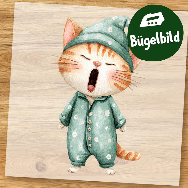 Schlafende Katze Bügelbild