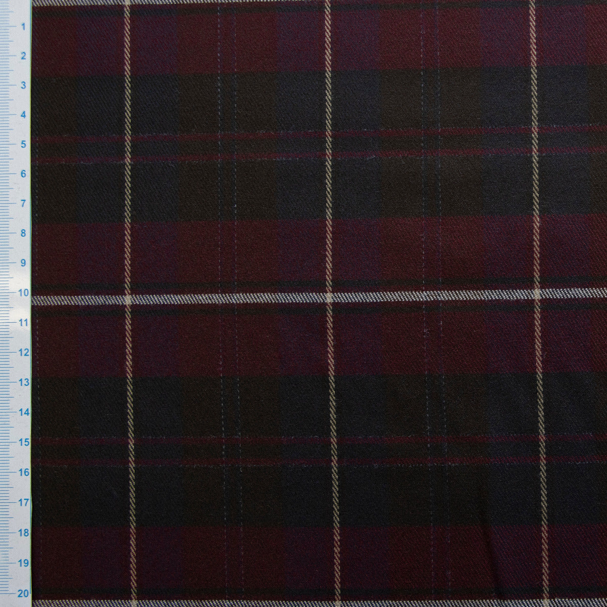 Flanell Blusenstoff - Karomuster - bordeaux