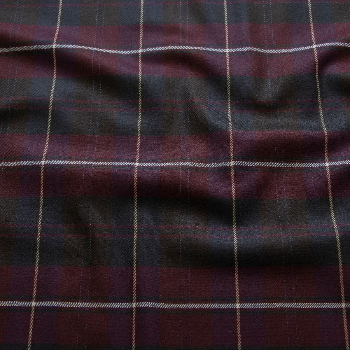 Flanell Blusenstoff - Karomuster - bordeaux