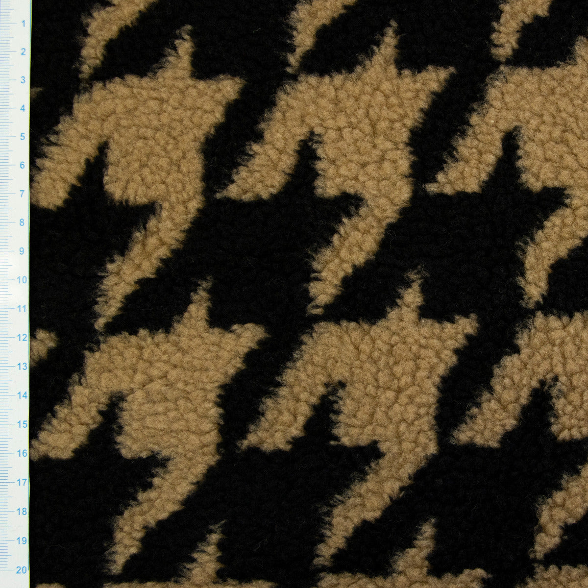 Sherpa Teddy - Hahnentritt - hellbraun/schwarz