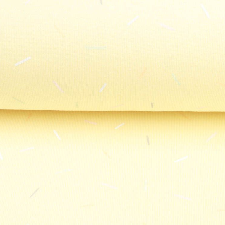 Interlock Sanetta - mini Striche - gelb