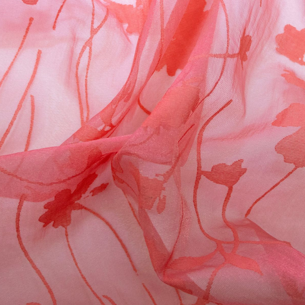 Organza gewebtes Muster - Designerstoff aus Spanien - pink