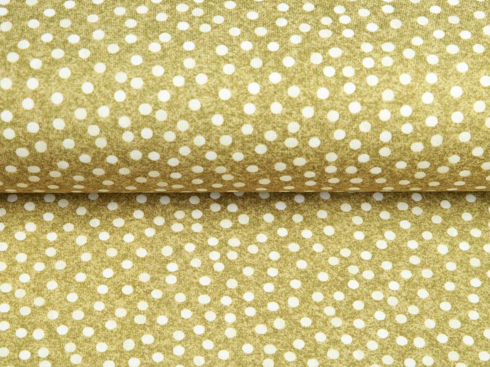 Jersey Susan by Swafing - unregelmäßige Punkte - heugrün