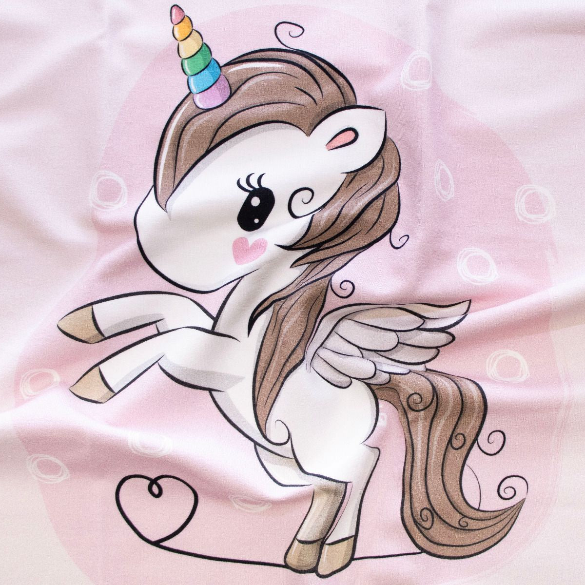 Sweat French Terry PANEL ca 39 cm x 53 cm - süßes Einhorn - rosa