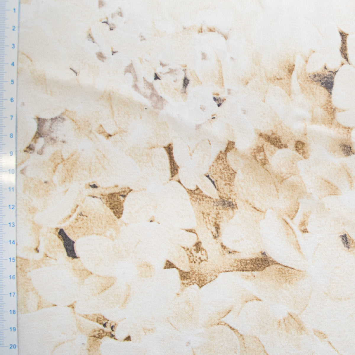 italienischer Chiffon Baumwolle - Abstrakte Blumen - creme